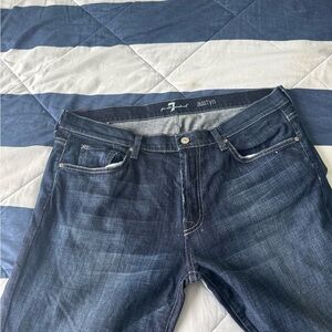 7 For All Mankind Austyn Dark Blue Straight Jeans
